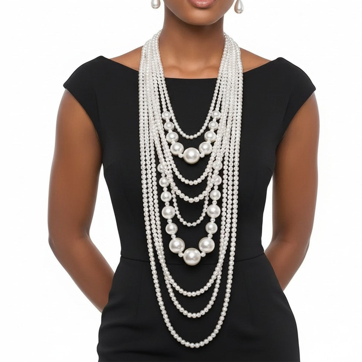 Luxe Layers: Golden Bliss, 10 Strands Necklace Set