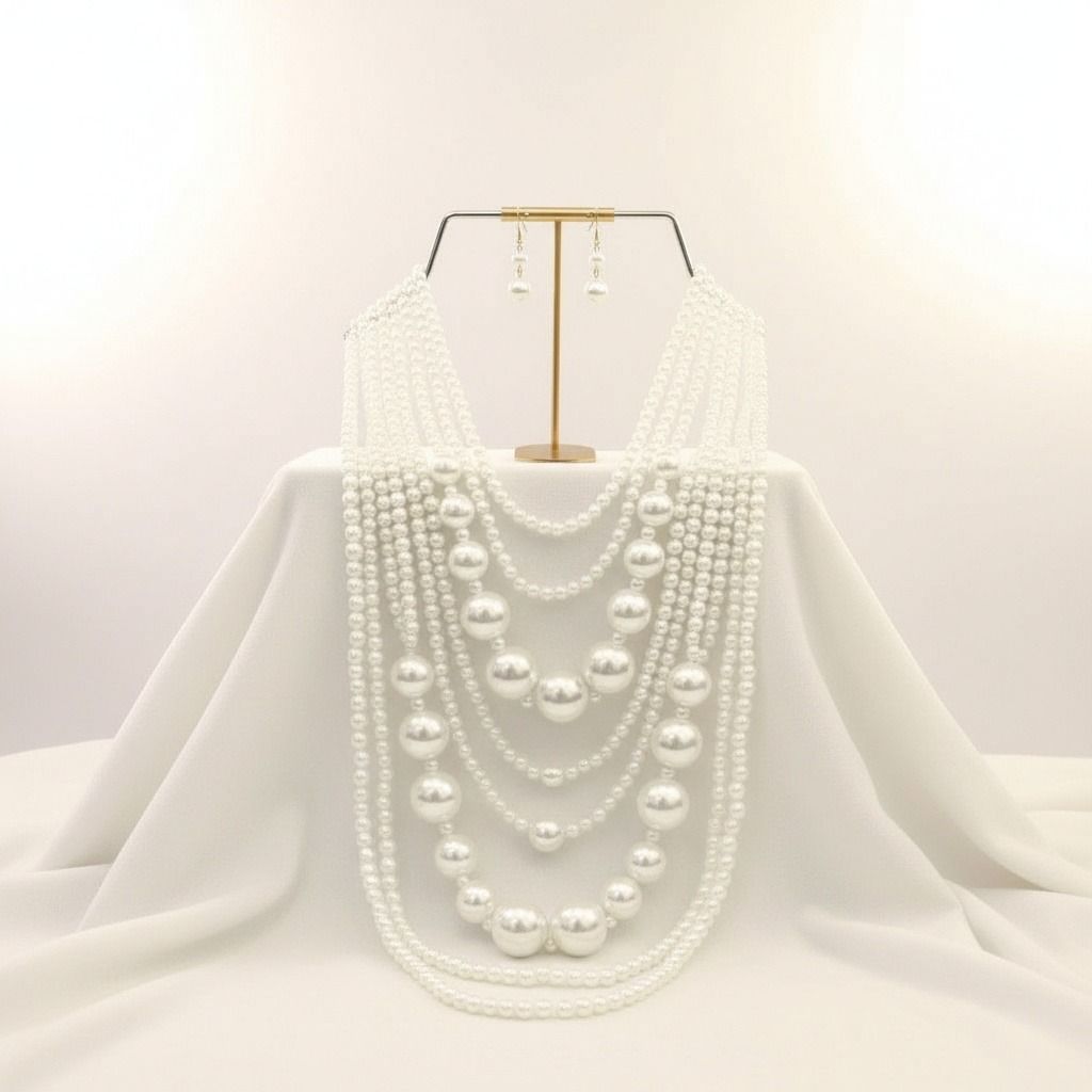 Luxe Layers: Golden Bliss, 10 Strands Necklace Set