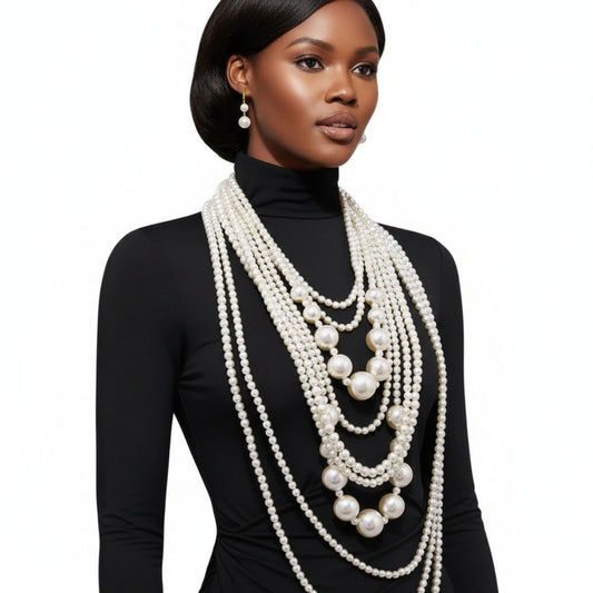 Luxe Layers: Golden Bliss, 10 Strands Necklace Set