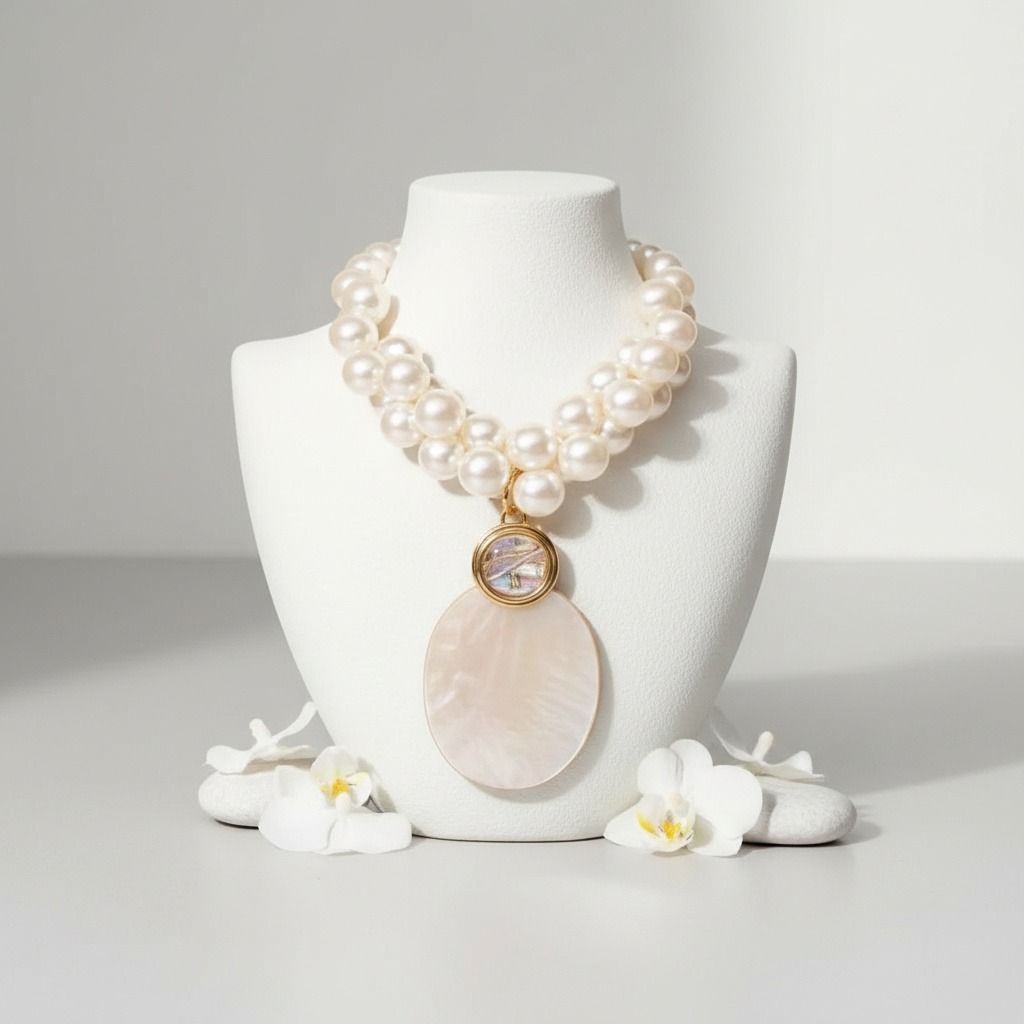 Cream Pearl and Shell Necklace