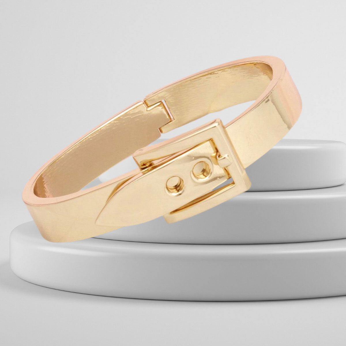 Bangle Gold Belt Buckle Contemporary Bracelet
