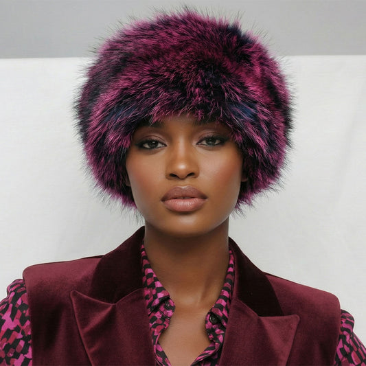 Hat Luxe Faux Fur Fuchsia Kubanka Winter Cap Women