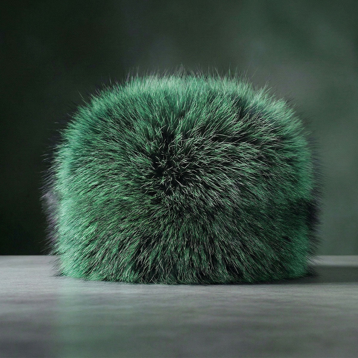 Hat Luxe Faux Fur Green Kubanka Winter Cap Women