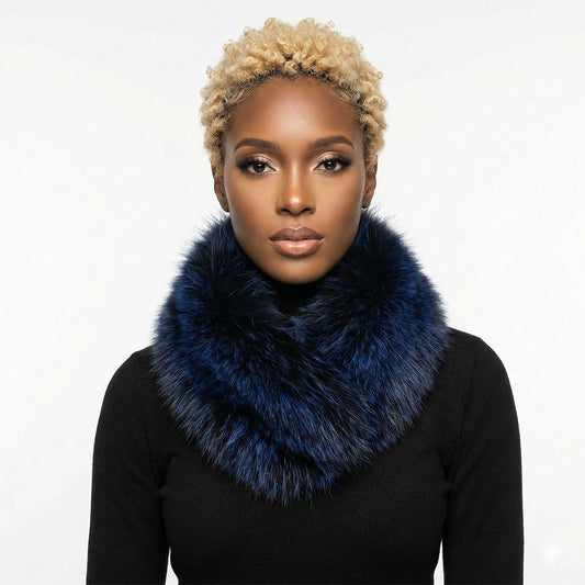 Scarf Luxe Faux Fur Blue Collar Winter Stole