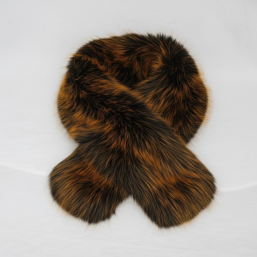 Scarf Luxe Faux Fur Orange Collar Winter Stole