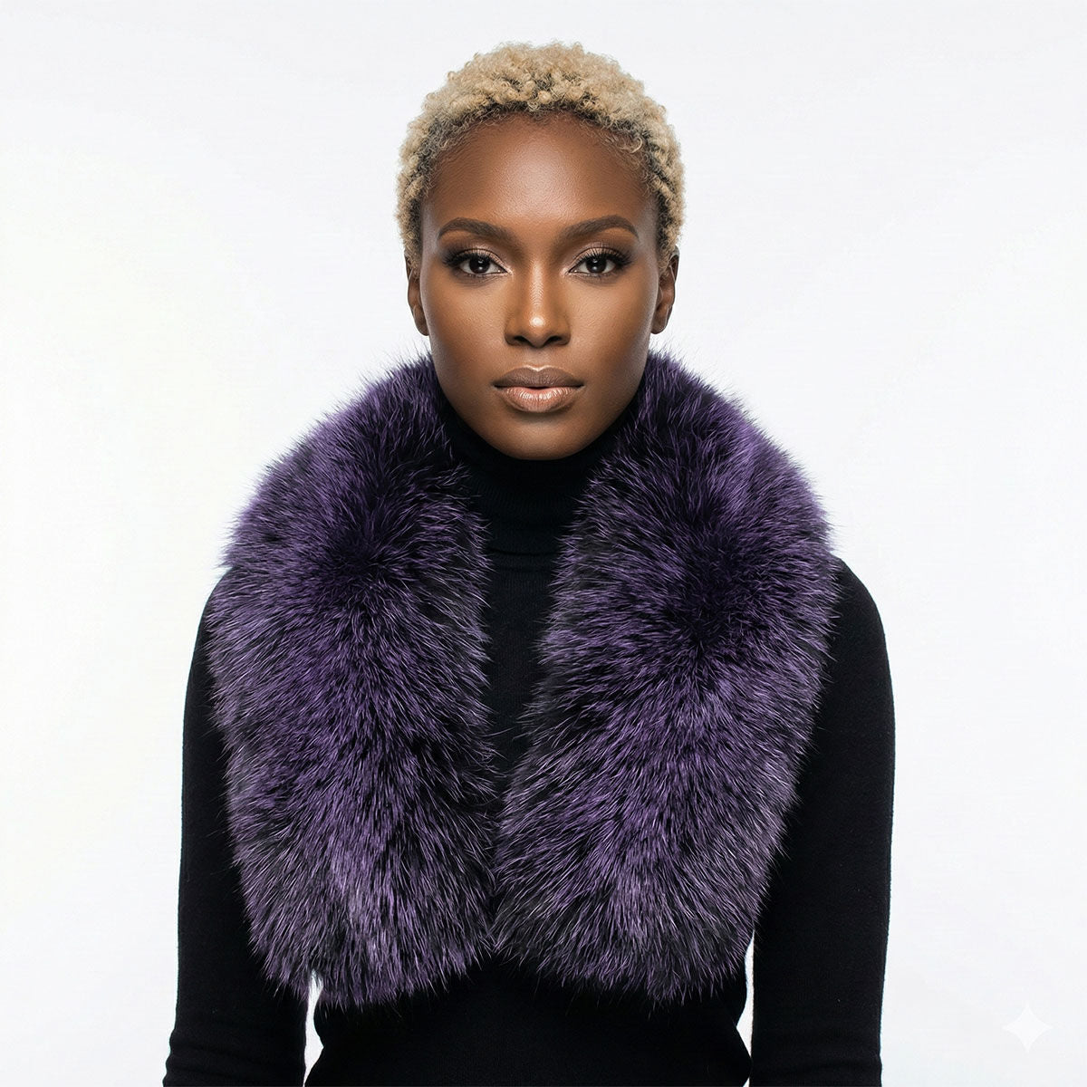Scarf Luxe Faux Fur Purple Collar Winter Stole