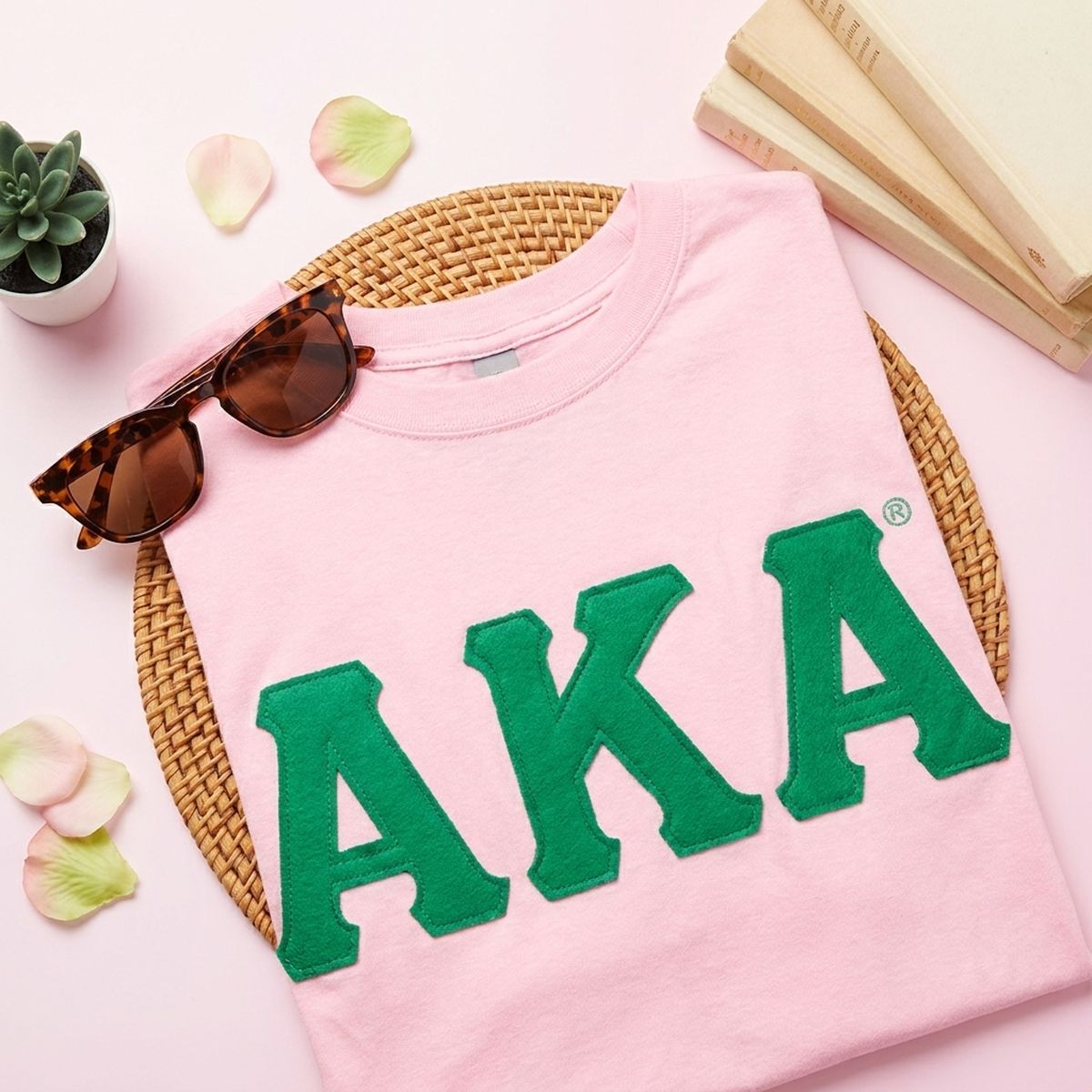 AKA Embroidered Patch L T-Shirt Sorority Apparel
