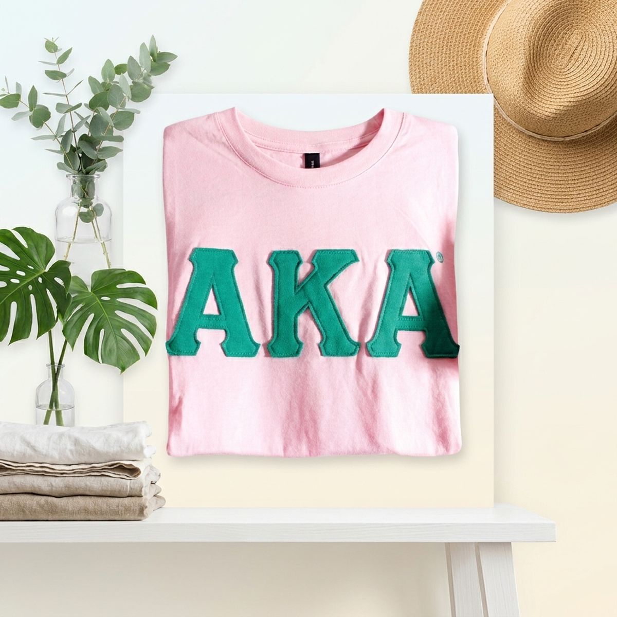 AKA Embroidered Patch L T-Shirt Sorority Apparel